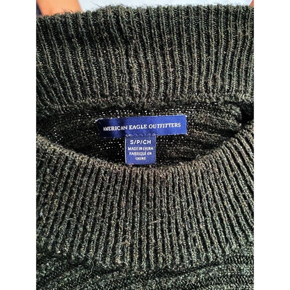 AEO Forest Green Ribbed Mock Neck Crop Sweater - Picture 5 of 5